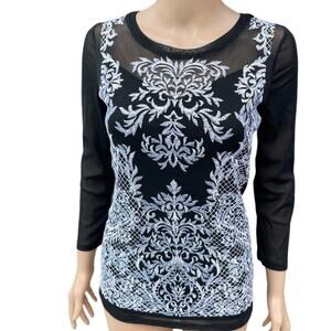 INC International Concepts Knitted Blouse embroidered  Women Sz S Gently used